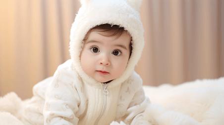 创意冬季可爱的婴儿人像摄影母婴欧美人像儿童
