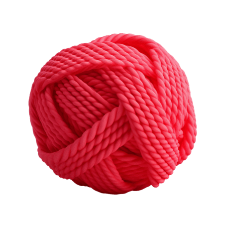 创意简洁红色毛球元素立体免抠图案针织毛线球