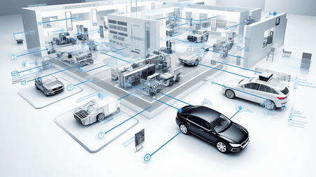 潮国创意汽车工厂智能自动化概念图新能源