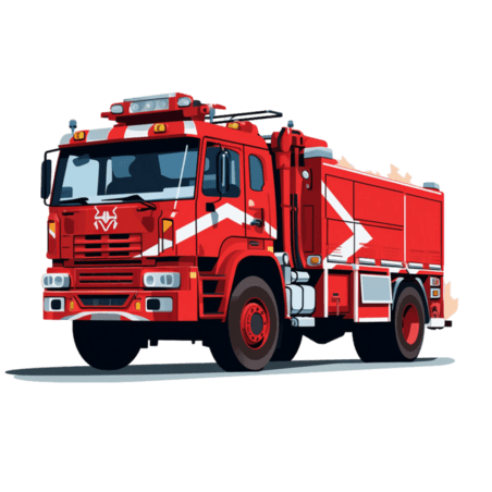 潮国创意图案消防车安全免扣元素装饰素材