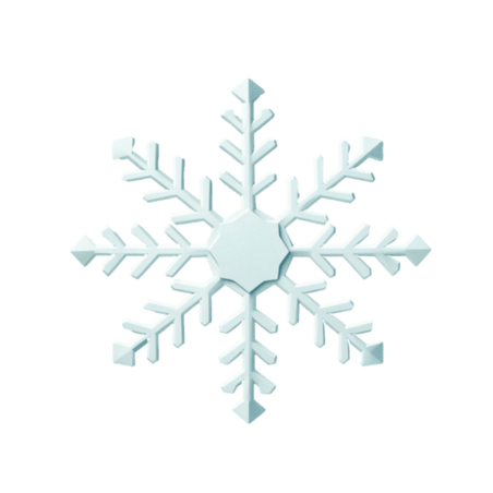潮国创意几何白色雪花元素立体免扣图案冬天