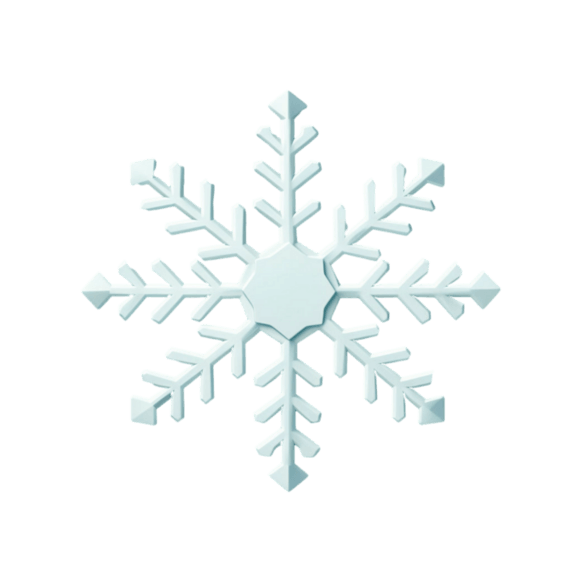 潮国创意几何白色雪花元素立体免扣图案冬天