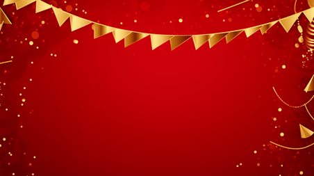 潮国创意红色迎新年庆元旦喜庆背景彩带庆祝