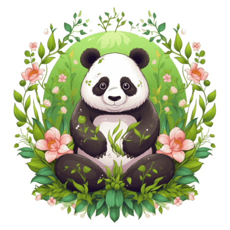 熊猫图标元素立体免抠图案动物国宝卡通
