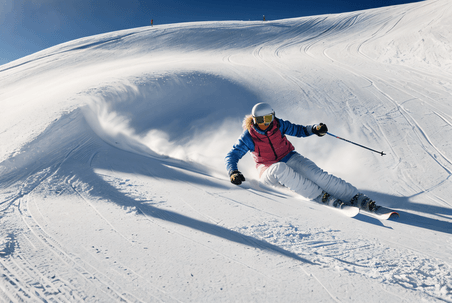 创意寒冷冬季青年户外滑雪图6冬天运动人像