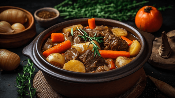 潮国创意石锅土豆炖牛腩餐饮美食中餐