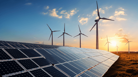 潮国创意风力太阳能新能源摄影