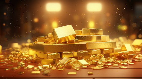 潮国创意闪闪发光金条财富卡通8金融银行理财