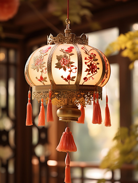 潮国创意传统的纸灯笼古建筑屋檐10春节元宵节