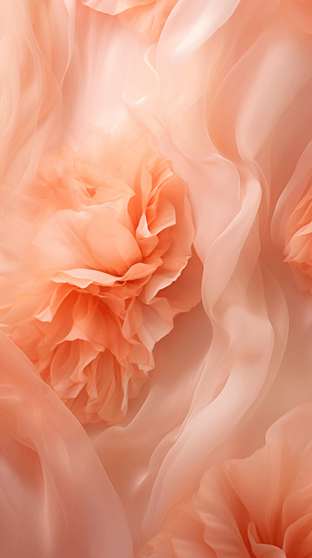 创意粉桃色花朵梦幻渐变背景丝绸质感潘通