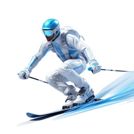 潮国创意滑雪雪上运动3D亚运会运动员锻炼比赛