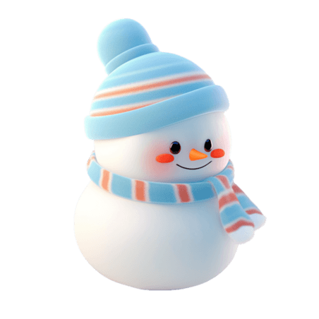 潮国创意冬天雪人3d卡通免抠元素