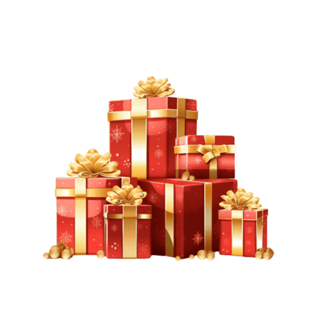 潮国创意网上圣诞派对礼物盒礼物礼盒红金色