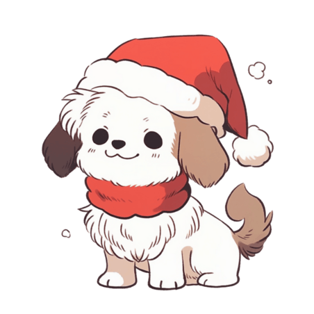 潮国创意冬天宠物狗圣诞节卡通手绘元素动物宠物