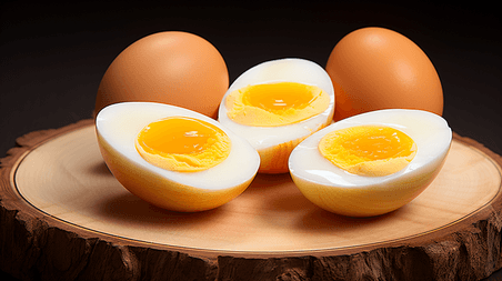 创意切开的煮鸡蛋早餐食物特写