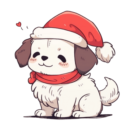 潮国创意冬天圣诞节宠物狗手绘元素卡通动物宠物
