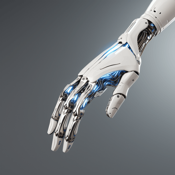 潮国创意三维渲染机械臂或机械手隔离科技机器人