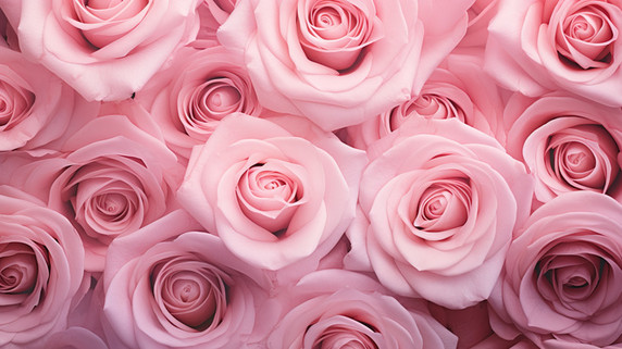 创意粉色玫瑰情人节花朵平花瓣平铺素材