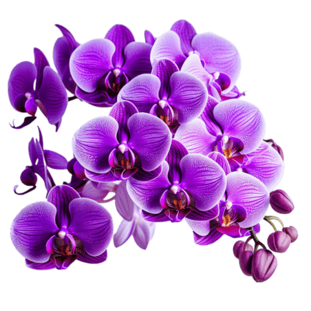 创意特色紫色蝴蝶兰元素植物花卉免扣图案