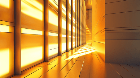 创意金黄色灯光木质木地板简约室内摄影