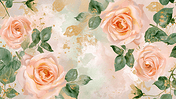 创意家纺面料花纹玫瑰花底纹背景春天粉色浪漫盛开的花朵插画15