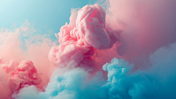 创意梦幻色彩的云朵水彩颜料粉蓝色背景2