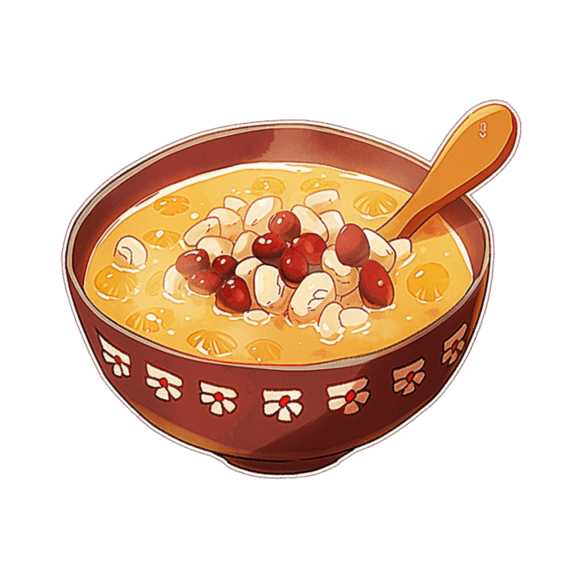 创意一碗免抠元素腊八粥卡通手绘中式美食餐饮甜粥