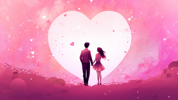 创意浪漫七夕情人节情侣约会插画7