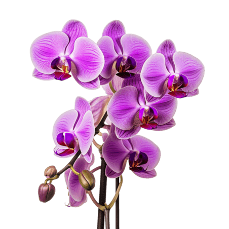创意春天植物花卉几何紫色蝴蝶兰元素立体免扣图案