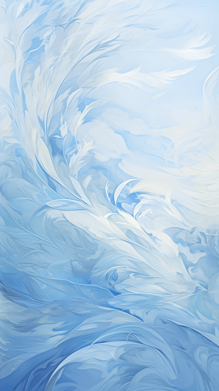 创意冬天冬季抽象美丽油画窗户上的霜花冰花纹理底纹背景