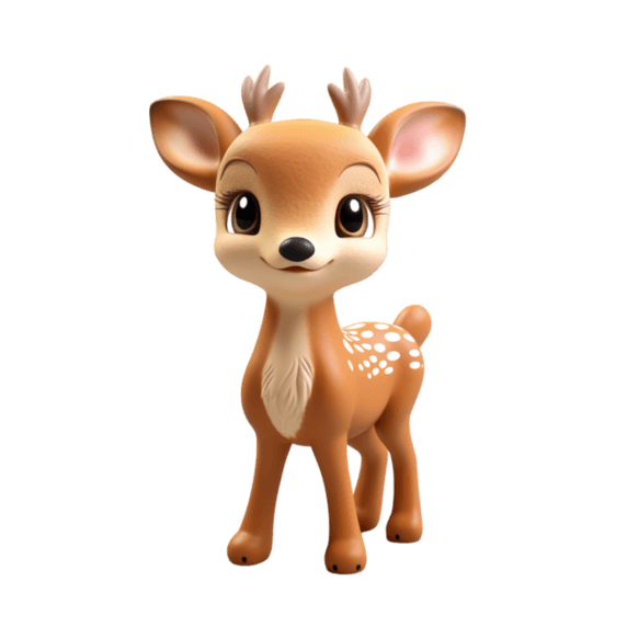 创意特色卡通3D梅花鹿迷你小鹿元素免抠图案