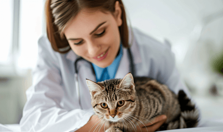 创意女性宠物医生给布偶猫咪做体检宠物医院医疗健康猫咪