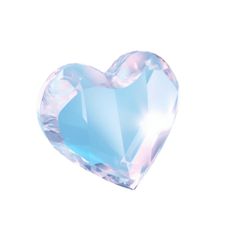 创意ai蓝色爱心元素立体情人节钻石免抠图案