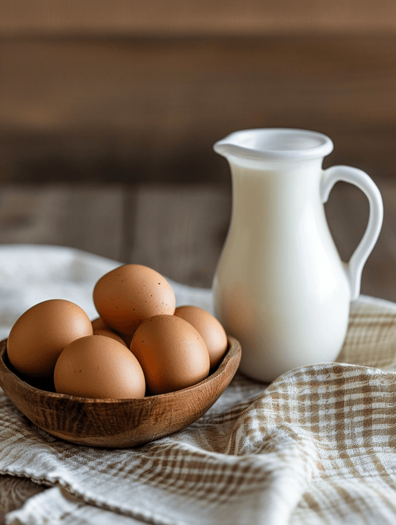 创意营养健康早餐鸡蛋牛奶生鲜食物