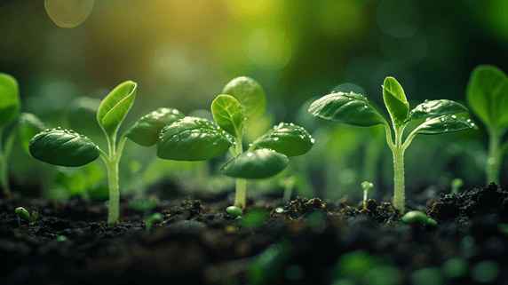 创意破土而出发芽的植物春天春季萌芽小苗叶子生长
