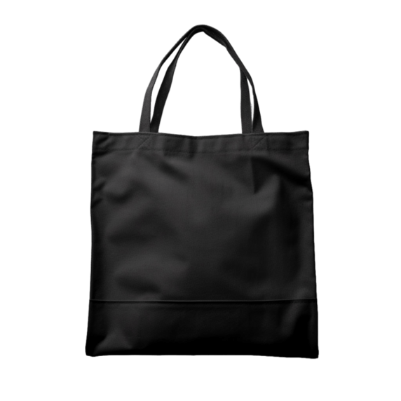 创意真实购物袋黑色帆布袋元素免抠图案