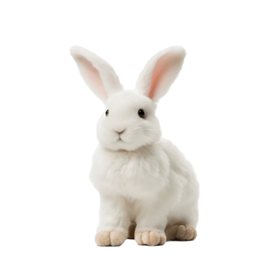 创意简洁动物摄影白色可爱兔子元素免抠图案