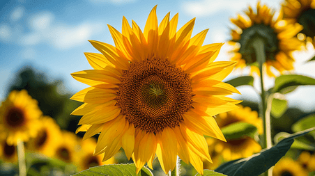 创意美丽的向日葵植物花园特写摄影