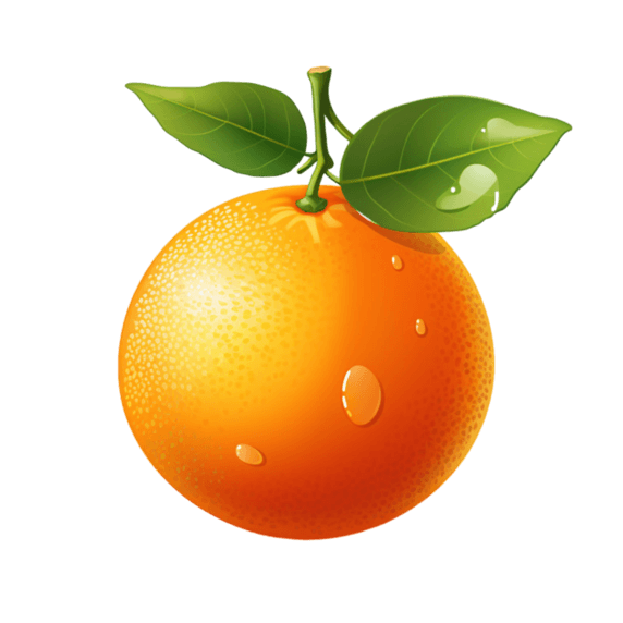 创意艺术新鲜橘子果实水果元素免抠图案