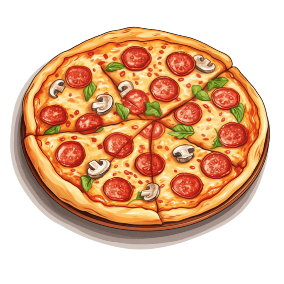 创意简单美味匹萨快餐元素免抠图案