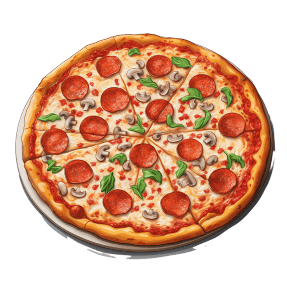 创意装饰美味匹萨快餐食物美食元素免抠图案