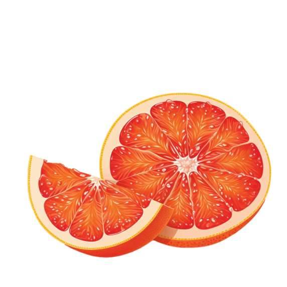 创意质感果实水果西柚新鲜橙子元素免抠图案