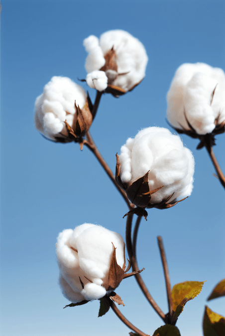 创意秋季白色的成熟棉花家纺原料植物农作物