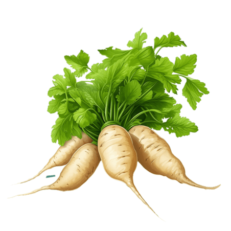 创意蔬菜农作物饱满白萝卜元素免抠图案