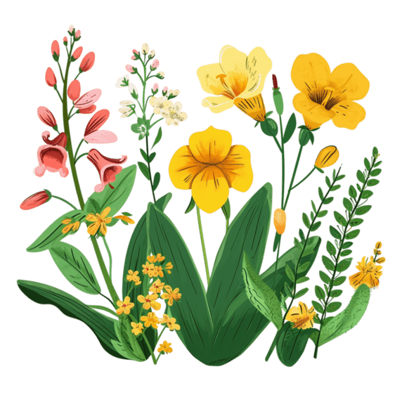 创意黄色小花手绘春天春季花朵免抠元素