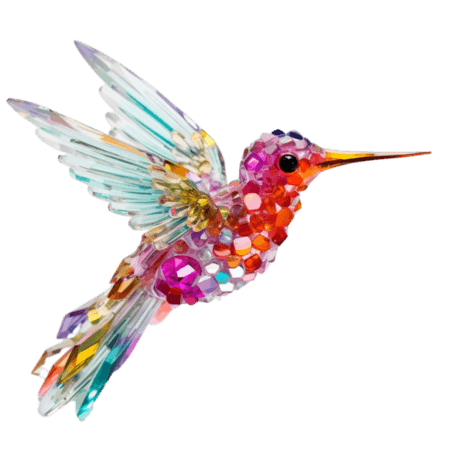 创意宝石绚烂动物彩色小鸟元素免抠图案