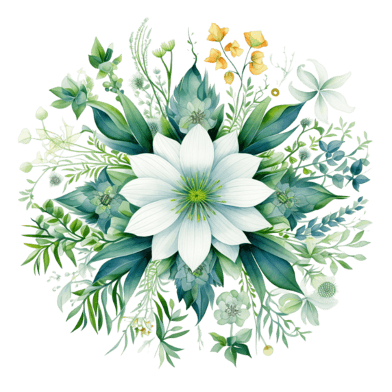 创意纹理水彩春天春季花朵花束植物花团元素免抠图案