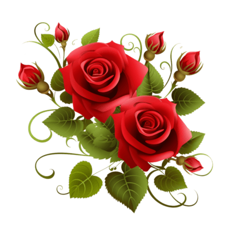 创意红色玫瑰花情人节装饰元素