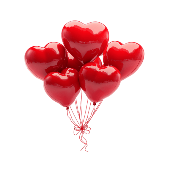 创意2月14日情人节装饰红色爱心气球素材