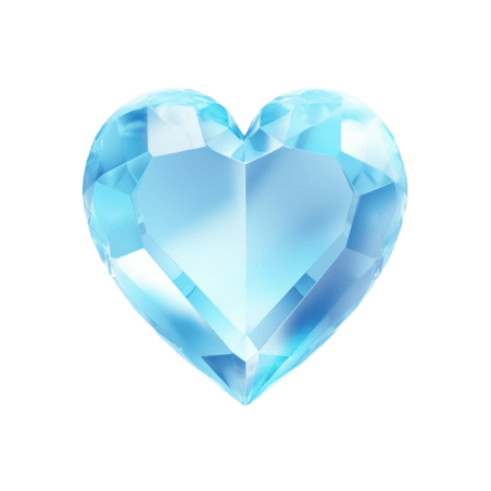 创意合成蓝情人节钻石色爱心元素立体免抠图案